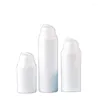 Bouteilles de rangement mini pompe à sertissage bouteille sans air couvercle transparent vide blanc plastique de luxe emballage cosmétique lotion rechargeable 15 ml 30ml 50 ml