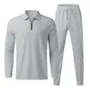 Sommer modische farbige langhärme t-Shirt-Anzug Herren lässig lockere komfortable hochwertige Sportarten zweiteilig 240415