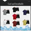 Survêtements masculins T-shirts décontractés Summer Shorts 2pcs Fashion Male Male à manches courtes rapides Dry Solid Fitness Sports Tees