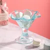 Wine Glasses Luxury Retro Cocktail Glass Goblet Colorful Petal Shape Ice Cream Dessert Cup Fruit Salad Bowl Smoothie Shake Buffet Drinkware