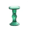 Candlers Green Transparent Glass Weddlestick Fine Crystal Stand Dining Dining Home Decoration