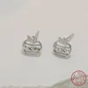 Studörhängen 2024 925 Sterling Silver Minimalist Small Accessories Retro Apple Women mode mångsidig kreativ