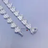 2024 Nuovo design Iced Out Moissanite Diamonds Baguette Hip Hop Hop Bust Down Custom Reed Heart Tennis Chain