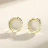 Stud Earrings JIALY Fine Opal Geometry S925 Sterling Silver For Women Birthday Party Gift Jewelry