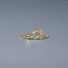 Cluster anneaux inspirés design argent incrusté diamant étoile anneau de chaîne douce ouverture ajusté dames dames luxe luxe rétro joyau