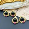 Boucles d'oreilles en pente femme décoration de boucle d'oreille fille bijoux pêche coeur en verre noir