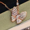 Collier de créateur de marque Vancelfe Luxury Collier Butterfly en diamant complet pour femmes 925 Silver Micro Set Gift Jeweliry de haute qualité de haute qualité