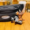 Keychains Creative Inertia Tyrannosaurus Rex Car Doll Chain Cool Triceratops Retro Copper Motorcycle Bag ACCESSOIRES CHEECHAIN TRINKET