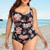 Sweetwear féminin dames grandes poitrine plissée de maillot de bain sexy femme haute taille bikini haut