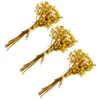 Dekorativa blommor 3 Bunches Artificial Wedding Bouquet Dried Flower Small Preserved Bride