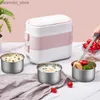 Bento Boxen 220 VVstainless Steel Electric Lunchbox Thermalheizung Lebensmittel Lagerbehälter tragbare Büroheizung Isolierung Mikrowelle Bento L49