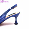 Chaussures habillées 2024 INS Italien Femmes and Bag assorties dans Royal Blue Color Special Hollow Out Design for Wedding Party