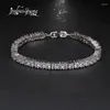 Bracelets de charme Square Zircon Mariage Bridal Bracles avec une couleur argentée Friends Friends For Women Jewelry Gift