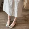 Сандальцы женские делительные носки ниндзя таби насосы жены 5 см. Высокие каблуки Мэри Джейн Круглые каблуки с пряжкой световые сандалии J240416