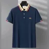 Couleur de revers en coton mercerisé haut de gamme correspondant à manches courtes Polo Mente Broide Broidery Casual Paul Tshirt 240410