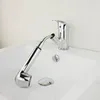 Robinets d'évier de salle de bain mélangeur de cuisine et eau froide mélange de douche extensible en métal argenté