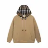 Designer Hoodie Tide Brand Hooded Sweater Classic Plaid Stitching Loose Os Pullover Men Women Hoodies Fashion Cotton Jacket