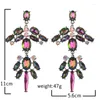 Dangle Earrings Jerpvtury Luxury Multi-Color Crystal Rhinestone Long Big Statem