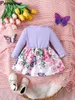 Mädchenkleider Prowow 3-24M Baby Winter für Mädchen Patchwork Schmetterling Blumenkleid Kleinkind Prinzessin Borns Kleidung