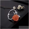 Anillos de racimo Southern Red Agate Rose Flower Ring Open S925 Sterling Sier Fashion Gracef Personalidad para dar a mamá Drop de D otc3a