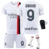 Jerseys de football 2324 Nouvelle saison AC Away Jersey Set n ° 9 Giroud 10 Leo 11 Pliciic 19 TEO FOOTBOYAGE JERSEY