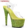 Dance Shoes 17cm Stiletto Heels 7in Pole Dancing Boots Sparkly Platform Sexy Nightclub Model Party Stage