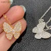 Collier de créateur de marque Vancelfe Luxury Collier Gold High Edition Full Diamond Butterfly Collier pour les femmes plaquées avec un cadeau de Jewelliry de haute qualité de haute qualité