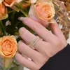 Ringos de cluster zhenchengda betra grade anel de diamante completo 925 prata pura com design de alto grau no estilo Instagram Light Luxury