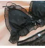 Bras set japansk tjej bh set lolita wave dot mesh triangel cup ingen stålring underkläder kort feminin båge plus storlek söt underkläder