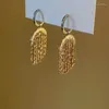 Dangle Earrings S925 Sterling Silver French Style Twe-Wearフリンジユニークな長い気質ニッチデザインセンス女性