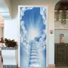 Autocollants Forest Blue Landscape Place Porte porte verte décoration de maison tropicale décorations murales nuage salon 3d décalage art mural 240329 ations