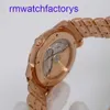 Minimalista AP WRIST RELAJ CLASICA Serie 15155 o Gold de 18 km de oro con maquinaria automática de diamantes Swiss Watch Diámetro mundial de reloj de lujo 36 mm