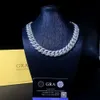 Gioielli personalizzati Hip Hop Men Mossanite Cuban Link Catena da 18 mm VVS Moissanite