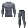 Men's Thermal Underwear Long Set Fitness Base Layer Compression Sportswear Men Winter Clothing