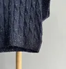 Swery dla kobiet ultra-fine koraliki sweter gruboziarnisty kabel duży kamizelka w dekolcie Kobieta najlepsza moda