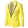 Męskie garnitury męskie Blazer Lapel One Button Long Sleeve Kurtka z kieszeniami Spring Autumn Korean Style Fitness Business Business Rait Płaszcz