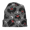 Berets Mothman Pattern Cap Cute Cryptids Hip Hop Men Women Street Skullies Beanies Hat Summer Warm Dual-use Bonnet Knitted