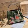 Bag Form Retro Pleated Women 2024 Chinese Style Embroidery Leather Handbag Casual Tote Large Capacity Shoulder Bags