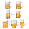 Tasses incassables à bière en acrylique tasse tasse étanche à bière verres de bière club fête de bois de bois froid tasse de jus réutilisable à eau potable tasse de petit déjeuner 240417