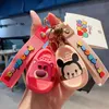 Creative and authentic personalized slipper toy teddy bear Daisy keychain, cute female couple, a pair of bag keychains