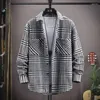 Men's Jackets Fashion Men Plaid Shirt Woolen Streetwear Male Clothes Loose Spring Autumn Versatile Casual Long Sleeve Cardigans Coats