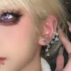 Dangle Küpeler Punk Kalp Kristal Uzun Titanyum Çelik Piercing Ear Sapı Kızlar için Seksi Kemik Tırnaklar Damla Vücut Takı