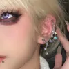 Dangle Earrings Punk Heart Crystal Long Titanium Steel Piercing Ear Stud for Girlsセクシーな骨爪ドロップボディジュエリー