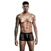 Sous-pants Latex Sexy Men's Underwear Lingerie Mesh noir Briefes élastiques élastiques