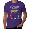 Herren Polos Capybara ruft an. Ich muss T-Shirt süße Tops Sommerkleidung plus Größe Schnelltrockne lustige T-Shirts für Männer