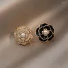 Stud Earrings Elegant Women Girls Camellia Pearl Trendy Flower Classic Ear Rings Fashion Lady Wedding Party Jewelry Earring Gift