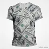 Mäns t-shirts nya 3D-tryck t-shirt USD amerikanska dollar ryll pengar t shirt män kvinnor sommar mode kort ärm tee harjujuk coola casual kläder