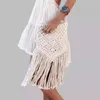 Borse intrecciate con corda fatta a mano intrecciata a maglia da spiaggia da spiaggia estiva di rattan tassel bohe bolsos femminile all'uncinetto sfernato