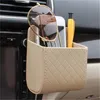 Car Outlet Vent säte Back Tidy Storage Box Pu Leather Coin Bag Pocket Organizer Hanging Holder Pouch Hanging Storage Organizer