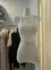 Vestidos de trabajo conjuntos tejidos mujeres otoño delgado estilo coreano diseño asimétrico halter mini camis recortado encogido de hombros simples elegantes damas